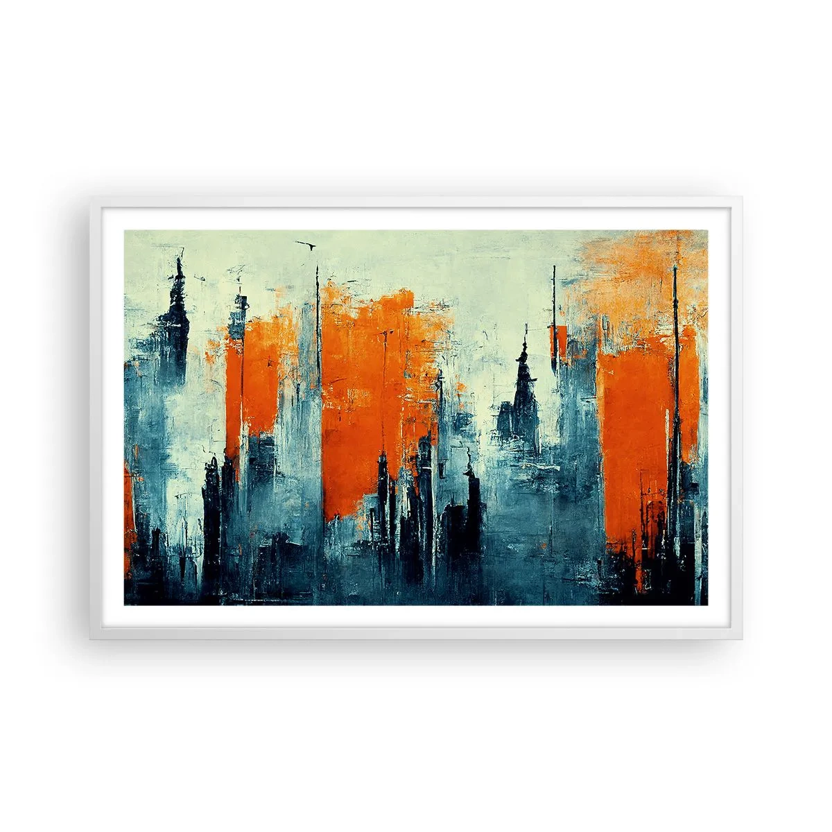 Poster in cornice bianca - Paesaggio moderno - 91x61 cm