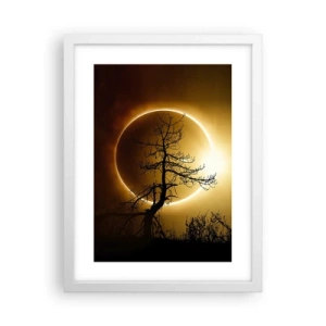 Poster in cornice bianca - Eclissi totale - 30x40 cm