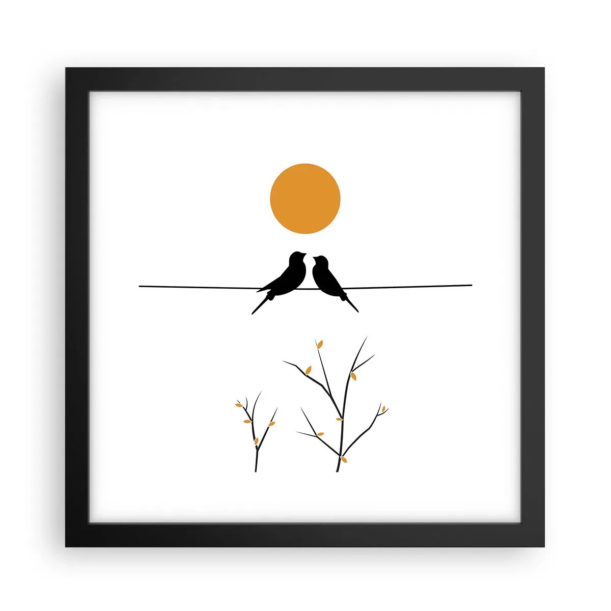 Poster in cornice nera - Sera da usignoli - 30x30 cm