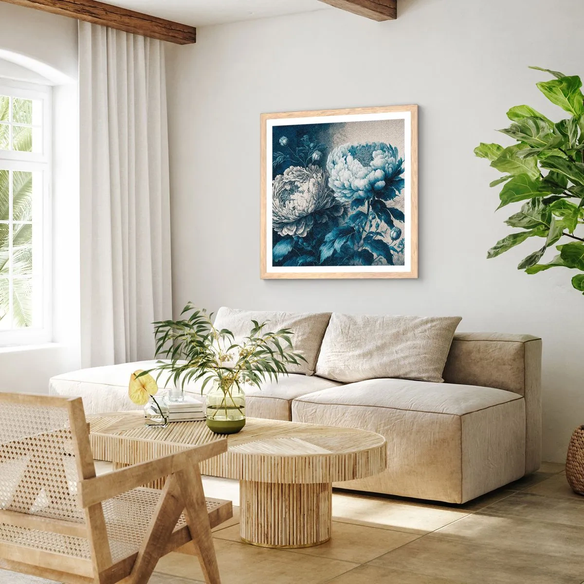 Poster in cornice rovere chiaro - Coppia perfetta - 40x40 cm