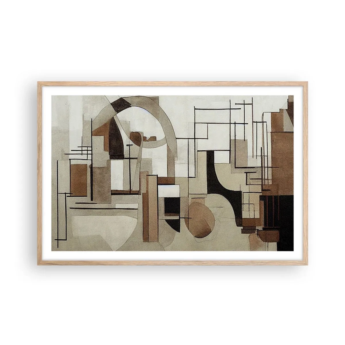 Poster in cornice rovere chiaro - Paesaggio urbano 2.0 - 91x61 cm