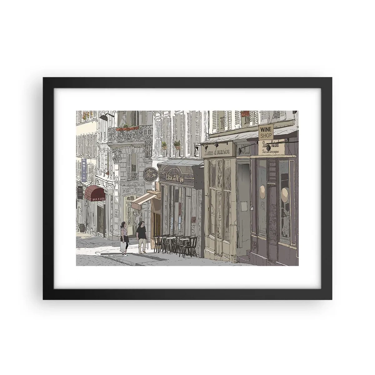 Poster in cornice nera - Gioie cittadine - 40x30 cm