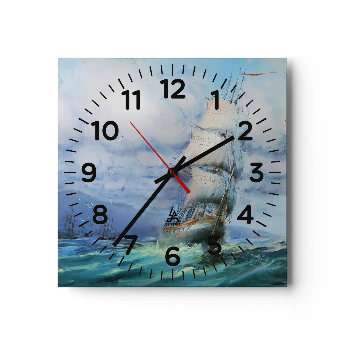 Orologio da parete - Orologio in Vetro - Con il vento in favore - 40x40 cm