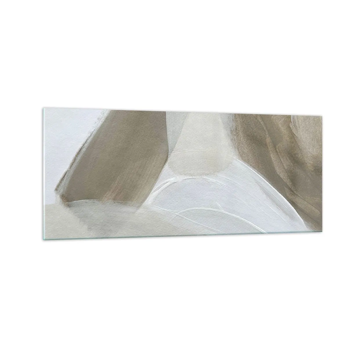 Quadro su vetro - Onda di bianco - 100x40 cm