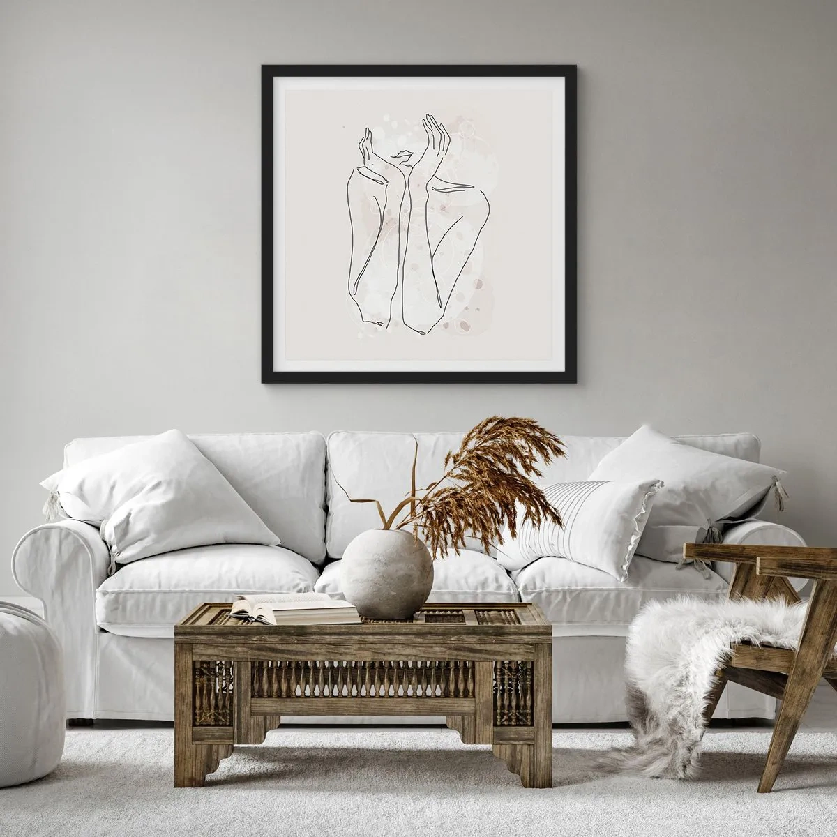 Poster in cornice nera - Attimo sognante - 50x50 cm