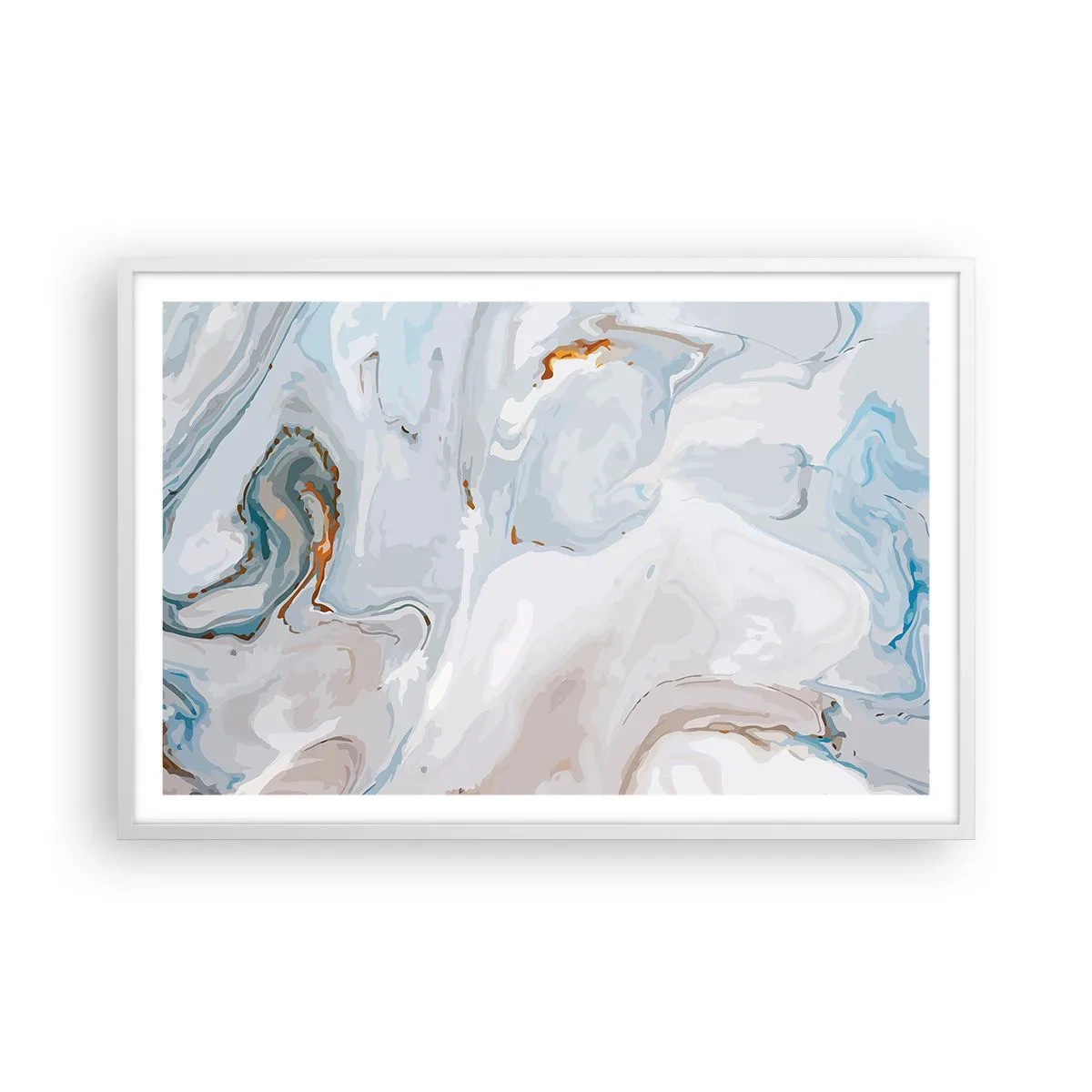 Poster in cornice bianca - Bianchi sovrapposti - 91x61 cm