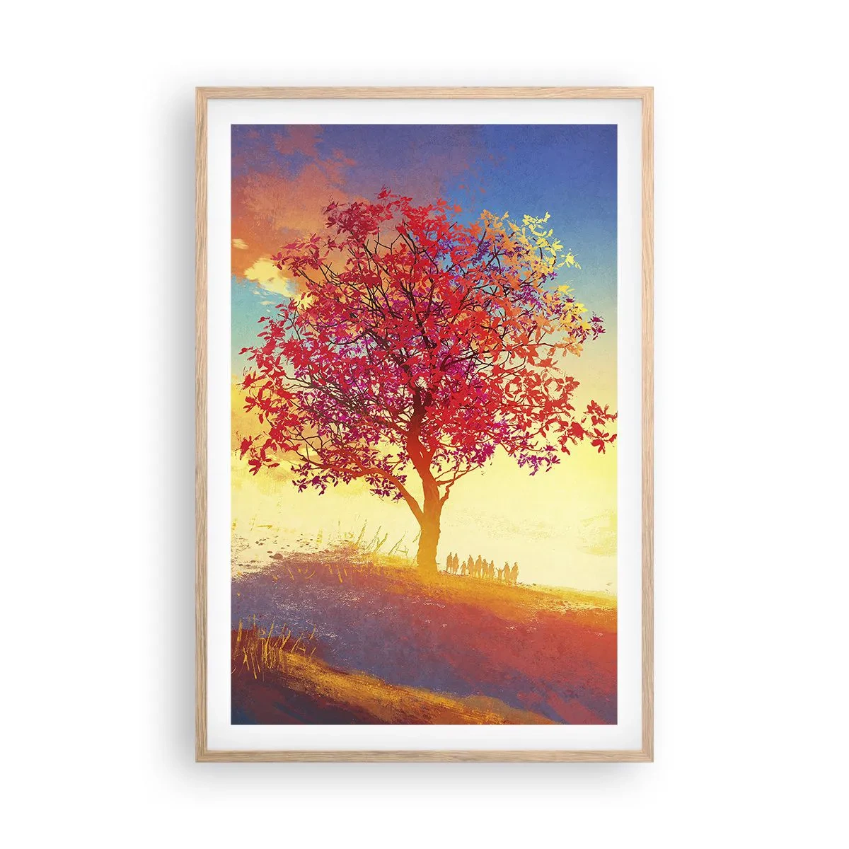 Poster in cornice rovere chiaro - Pellegrino alla meta - 61x91 cm