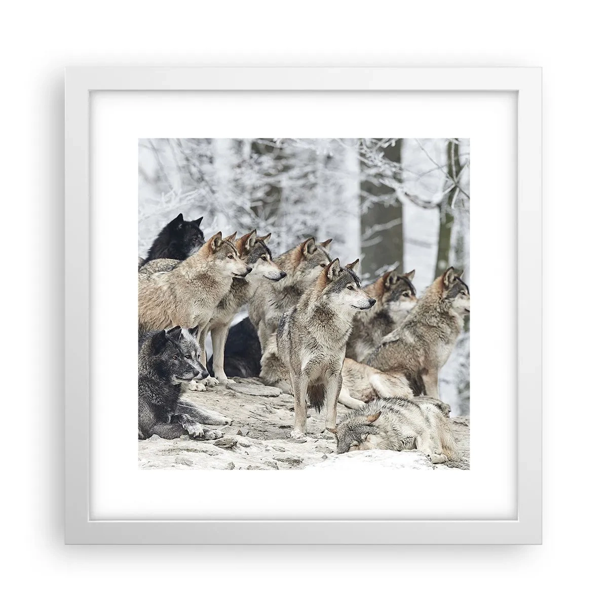 Poster in cornice bianca - Famiglia e amici - 30x30 cm