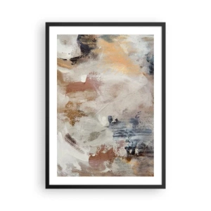 Poster in cornice nera - Una composizione astratta dai colori caldi e terrosi. - 50x70cm - Astrazione annebbiata - Decorazione murale moderna per soggiorno e camera da letto ARTTOR