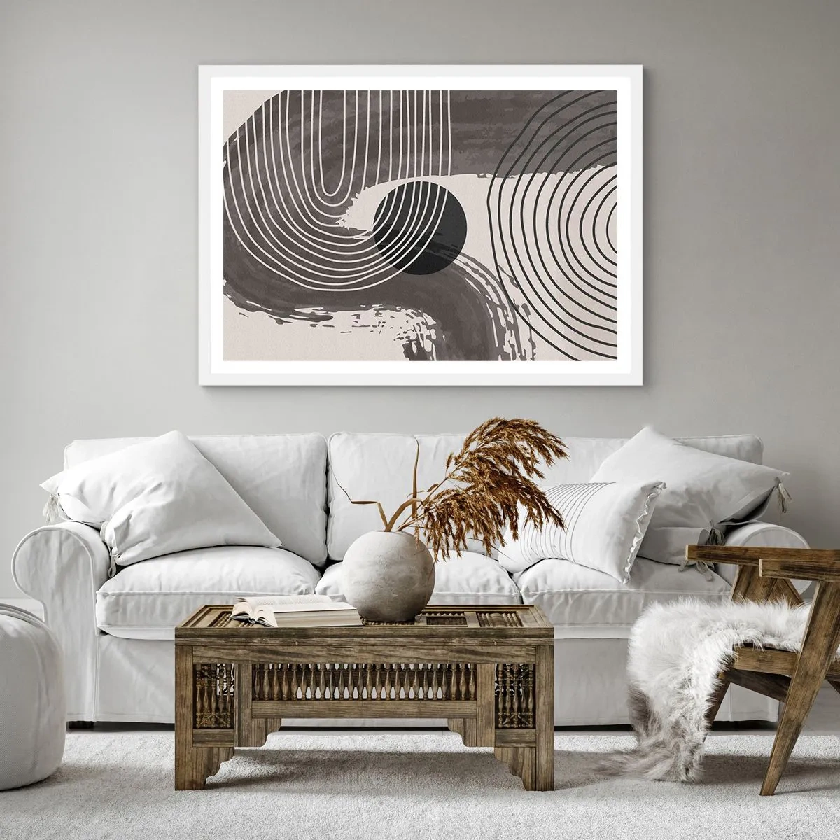 Poster in cornice bianca - L'ovale vittorioso - 60x60 cm