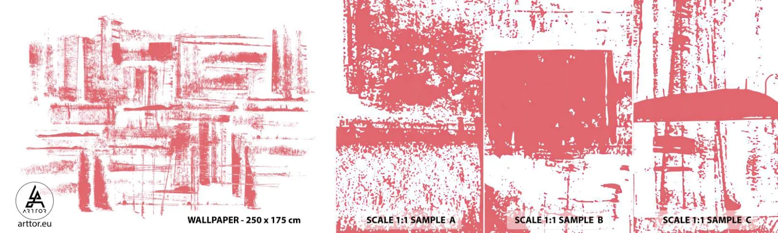 Campione Di Fotomurale Standard Eco - Città rossa - Astrazione, Grafica, Pittura - 100x30 cm