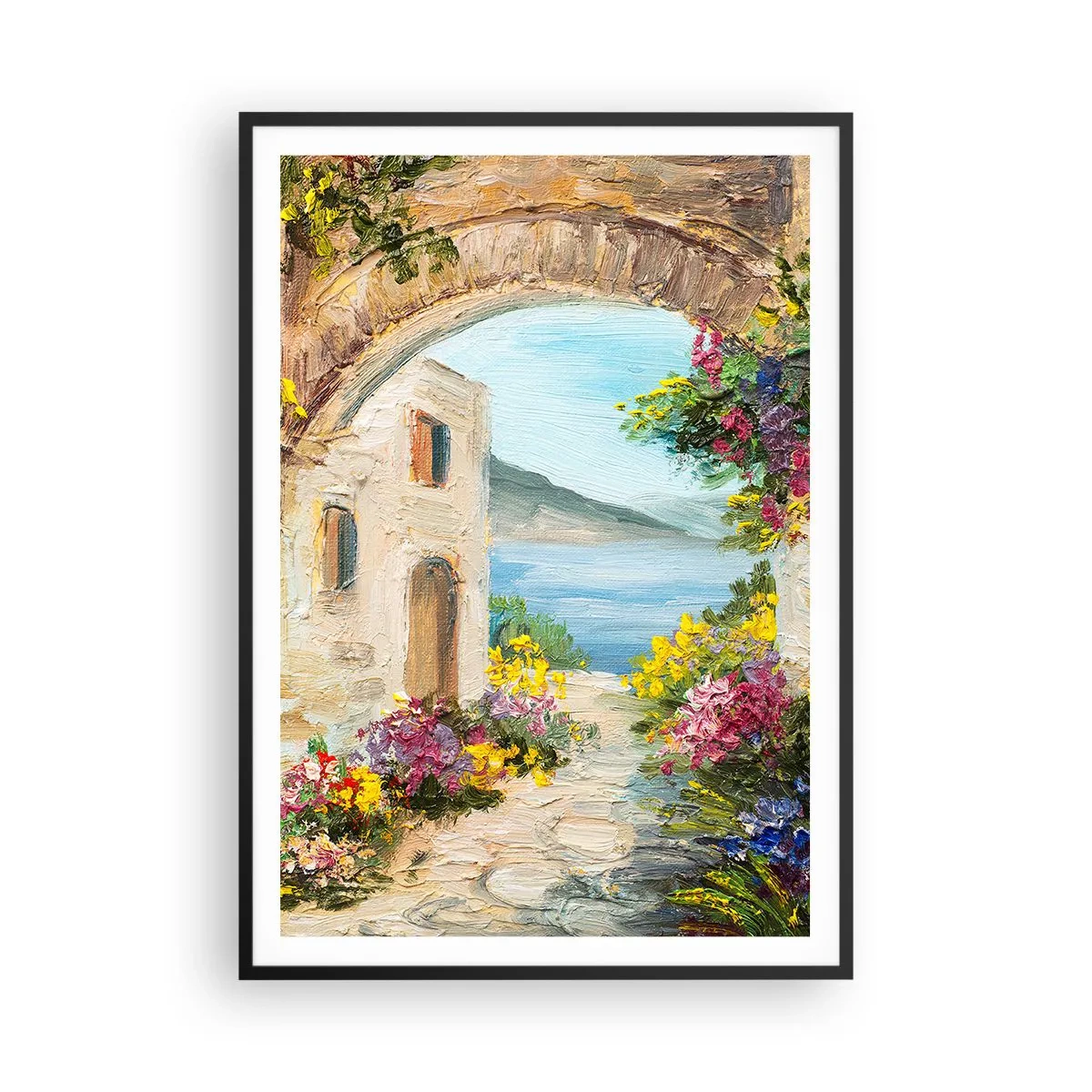 Poster in cornice nera - La bellezza della provincia costiera - 70x100 cm