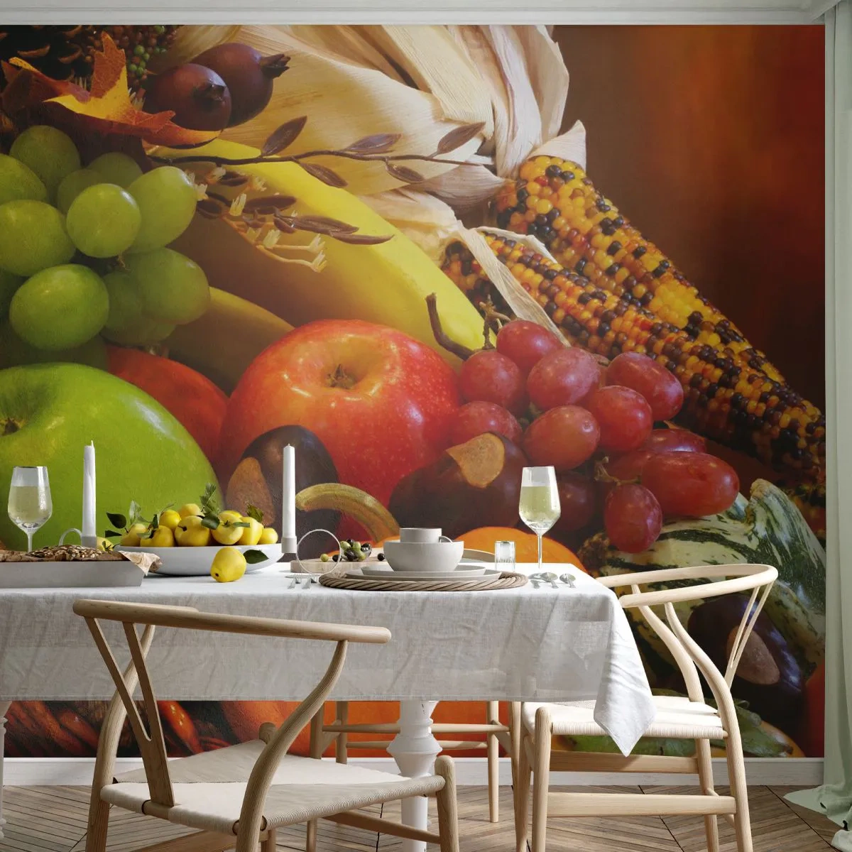 Fotomurali Autoadesivo Deluxe Sticker - Cesta dell'abbondanza - Gastronomia, Frutta, Verdure - 400x280 cm