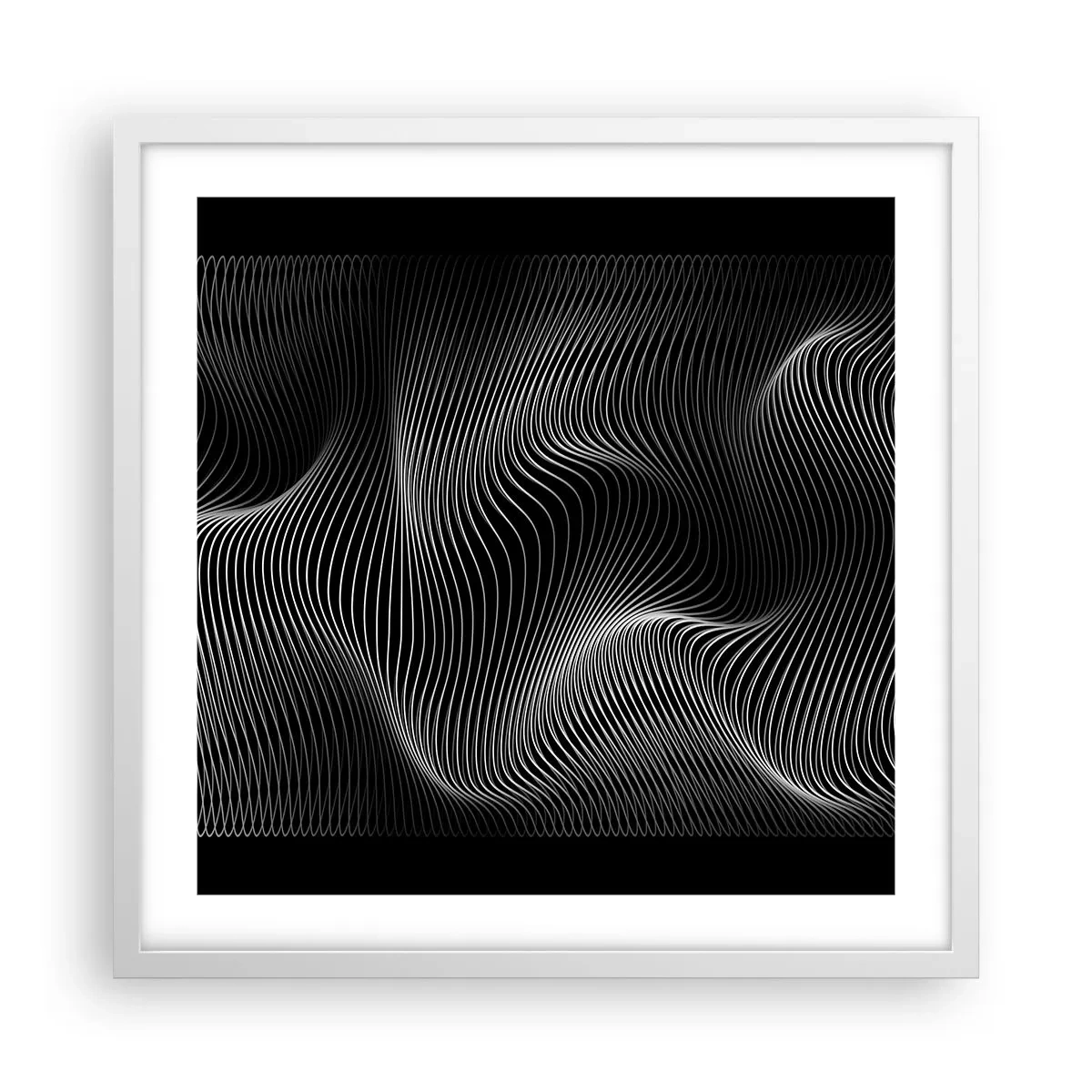 Poster in cornice bianca - La danza della luce nello spazio - 50x50 cm