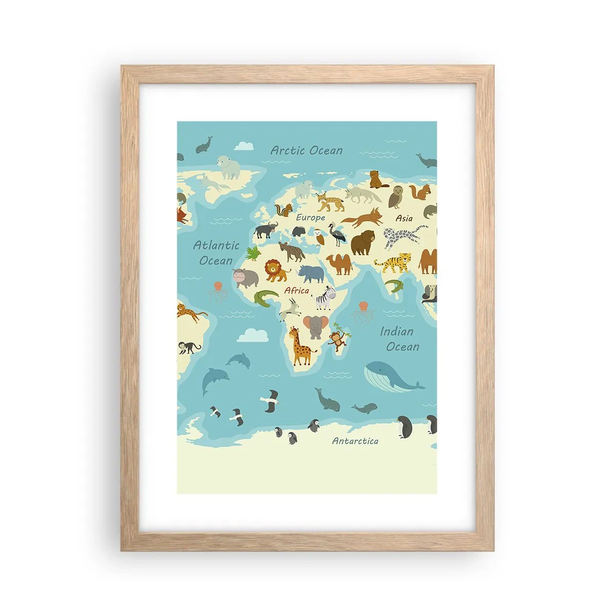 Poster in cornice rovere chiaro - Buoni vicini - 30x40 cm