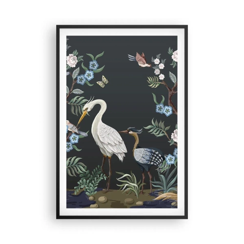 Poster in cornice nera - La parata degli uccelli - 61x91 cm