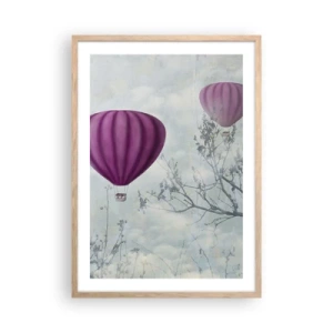 Poster in cornice rovere chiaro - Come navi nel cielo - 50x70 cm