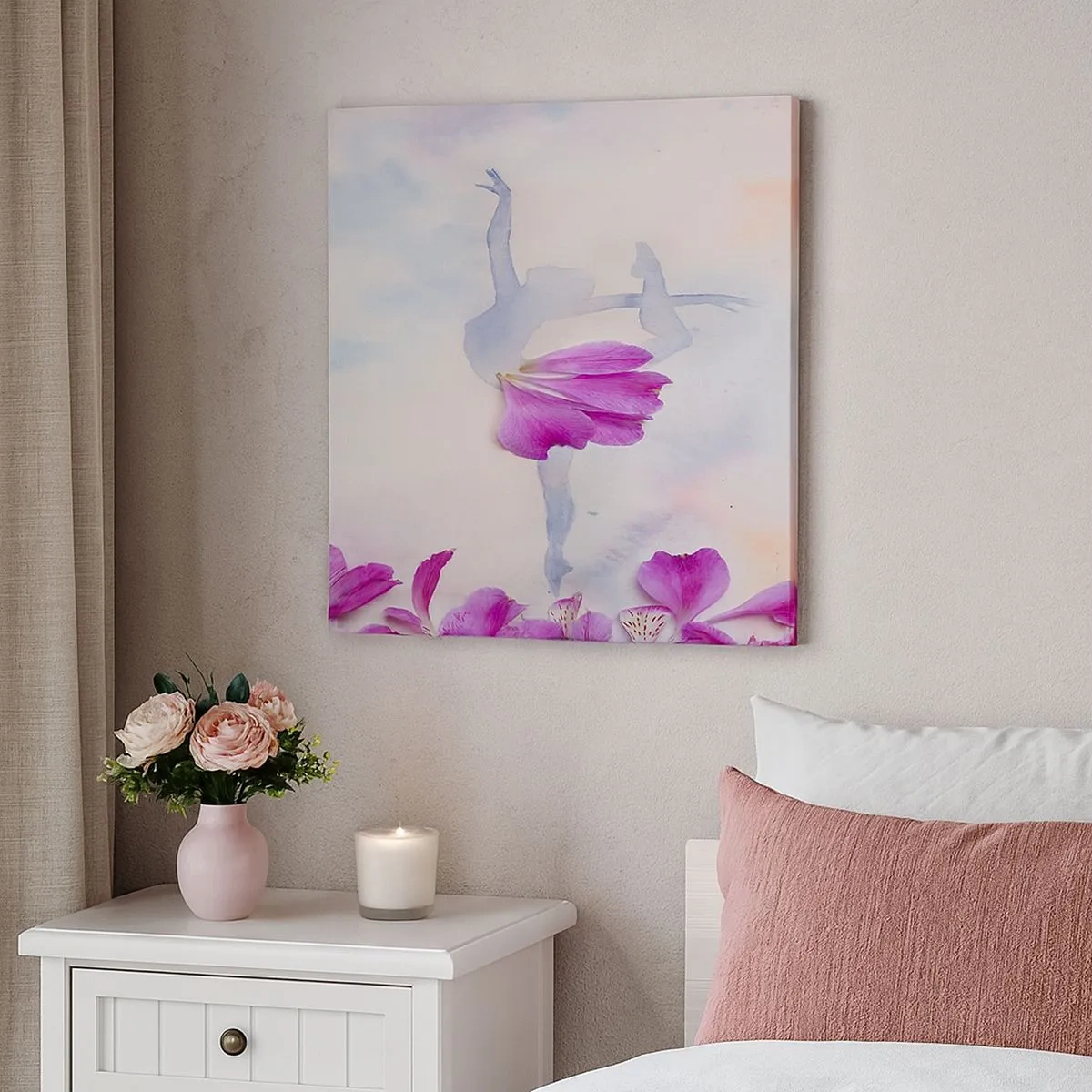 Quadro su tela - Stampe su Tela - Delicata come un fiore - 30x30 cm