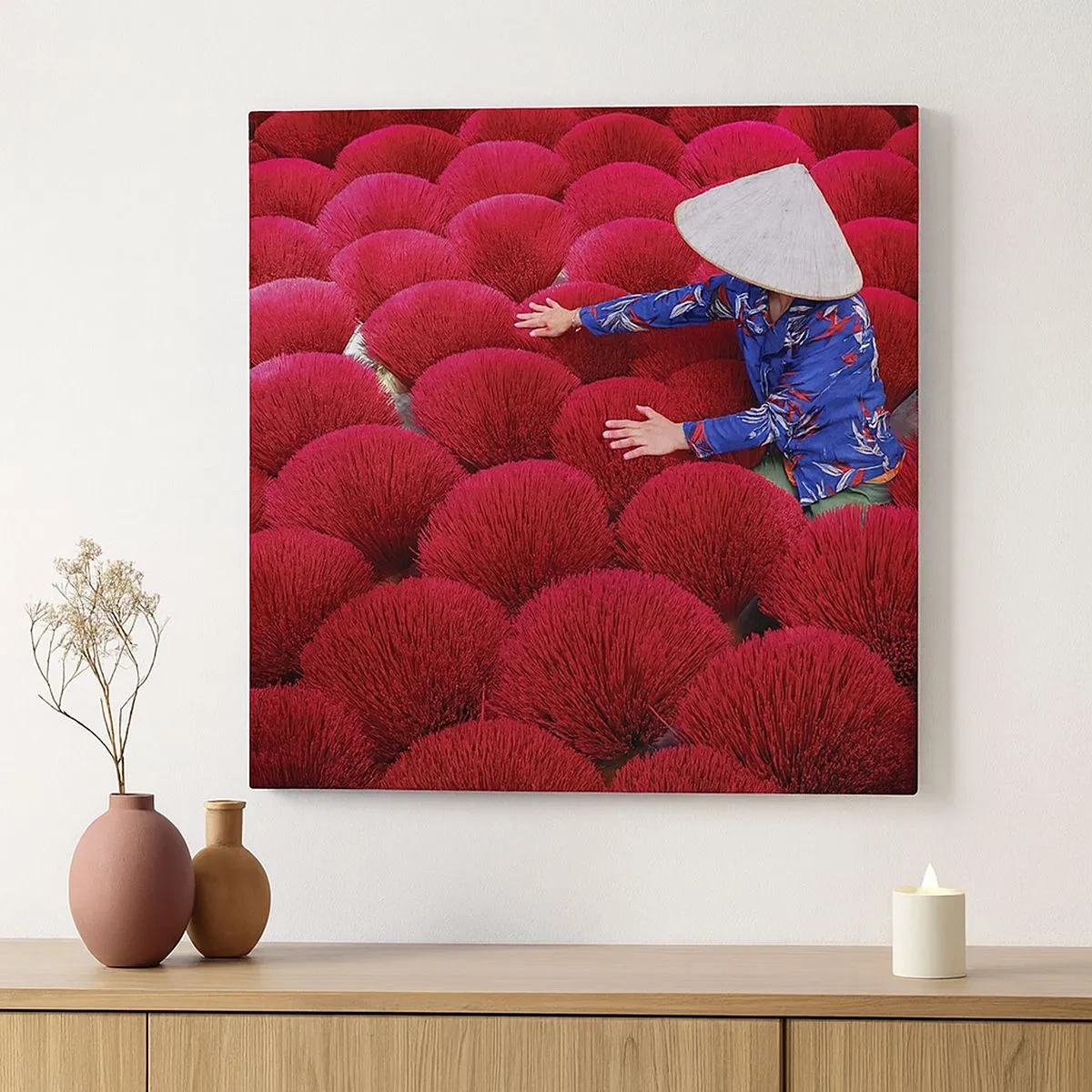 Quadro su tela - Stampe su Tela - Nel campo di riso - 30x30 cm