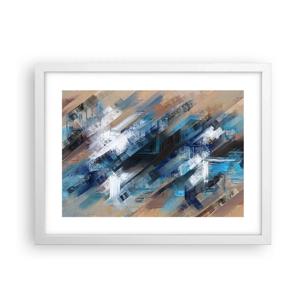 Poster in cornice bianca - Sulla diagonale blu - 40x30 cm