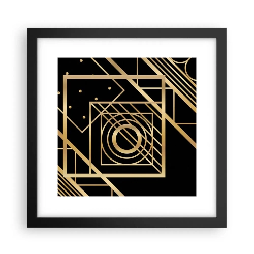 Poster in cornice nera - Geometria dorata - 30x30 cm