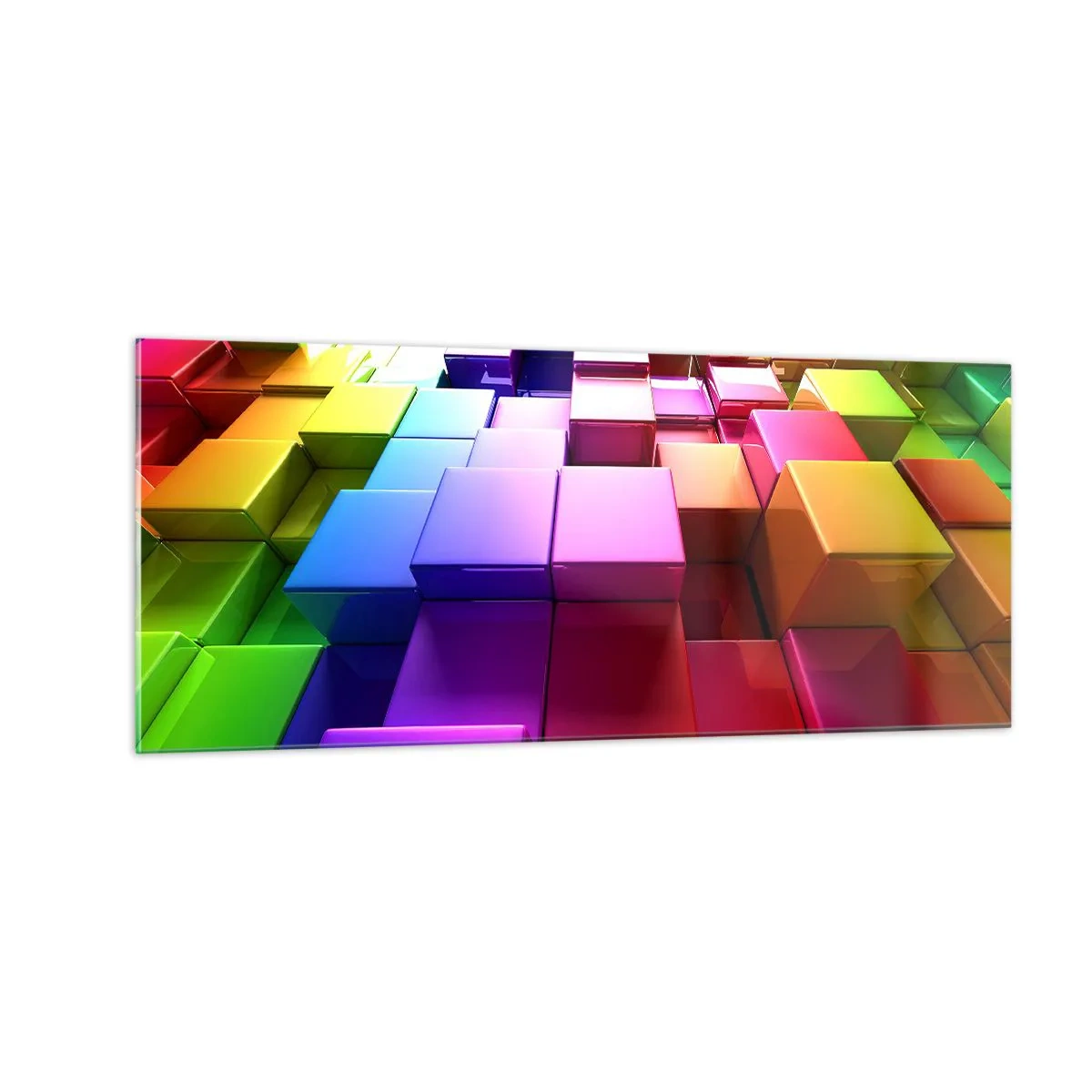 Quadro su vetro - Op Art insieme in squadra - 100x40 cm