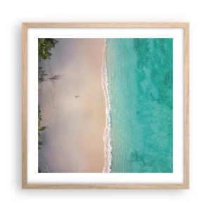 Poster in cornice rovere chiaro - Spiaggia del paradiso - 50x50 cm