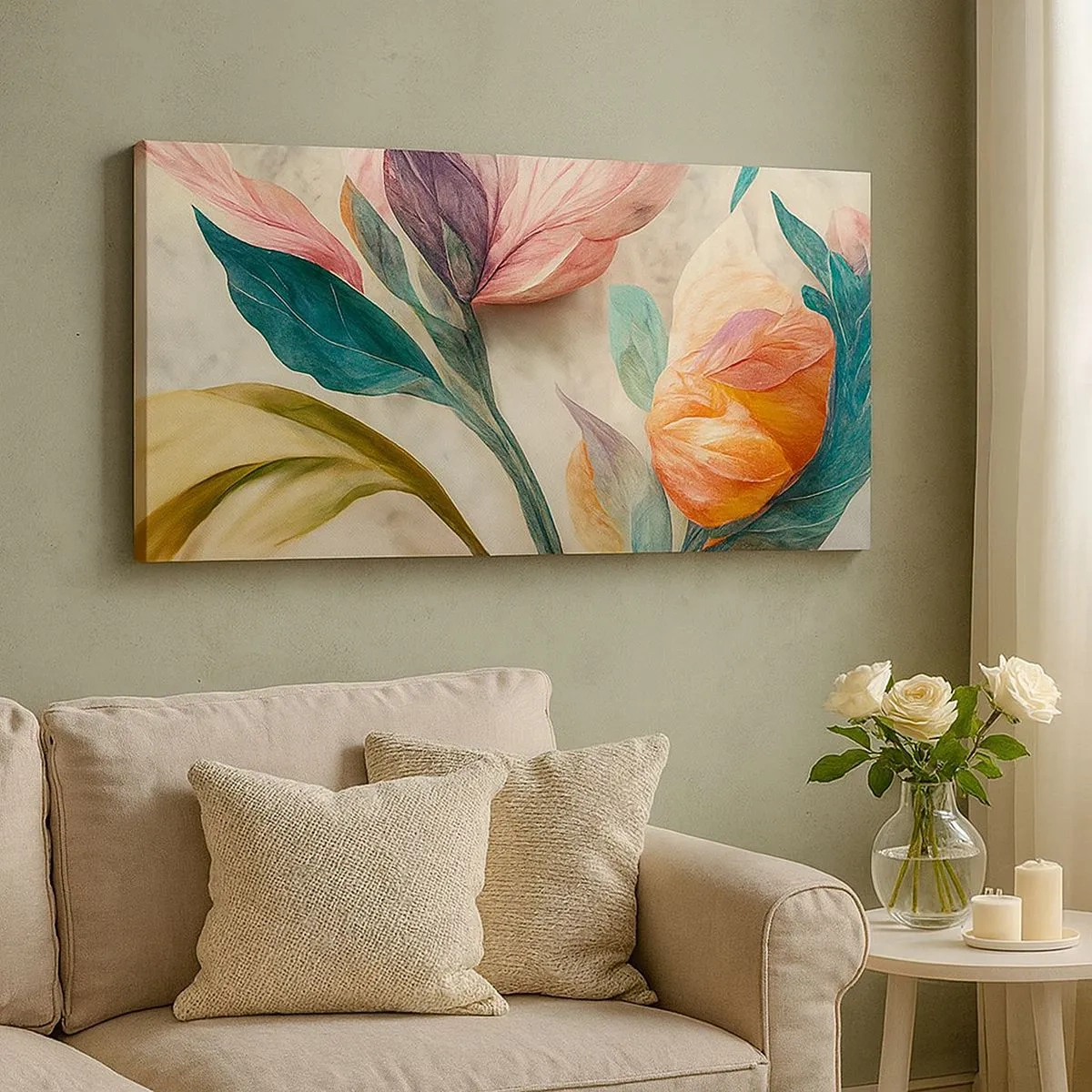 Quadro su tela - Stampe su Tela - I fiori delle isole del sud - 100x40 cm