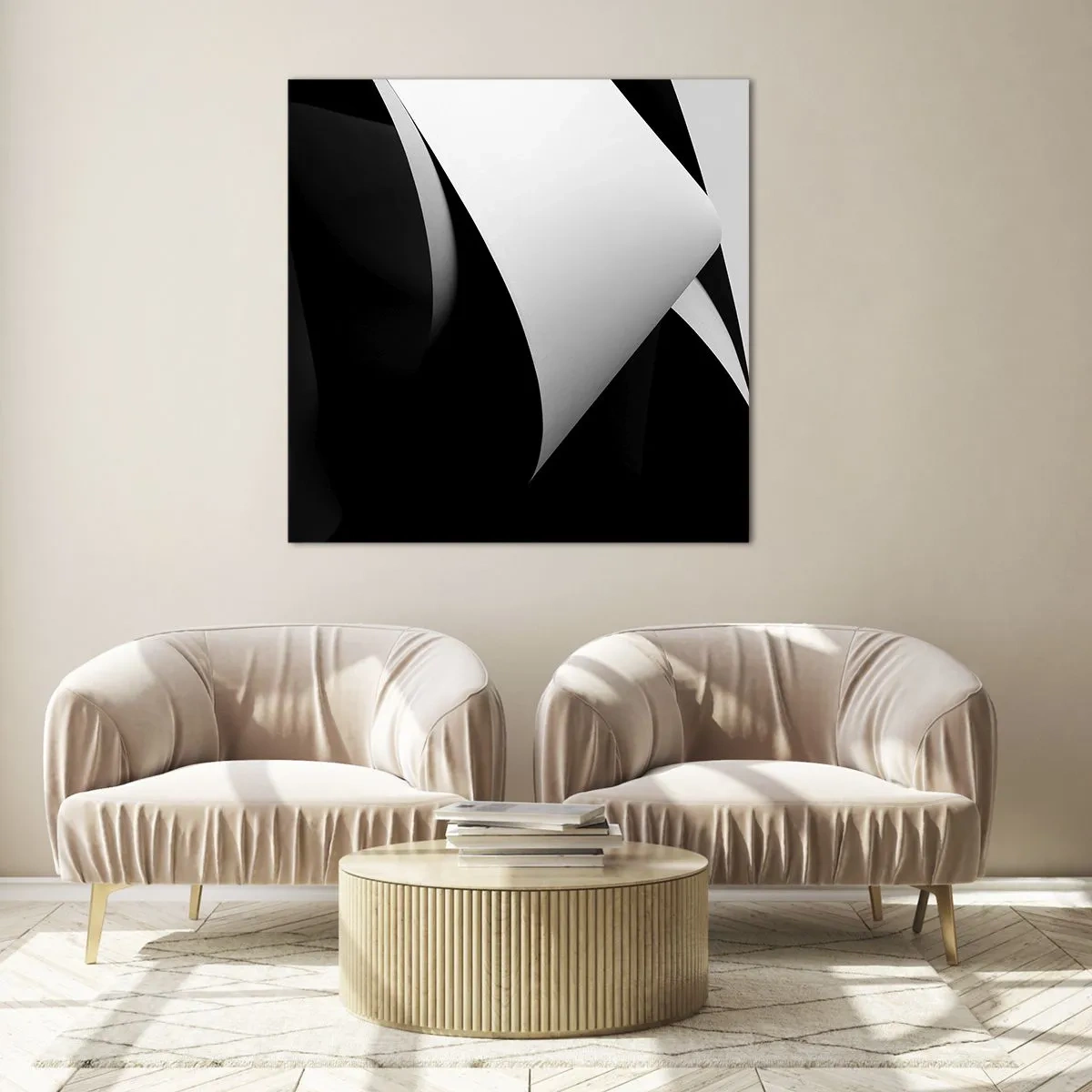 Quadro su vetro - Piani di luce dalle profondità dell'ombra - 40x40 cm