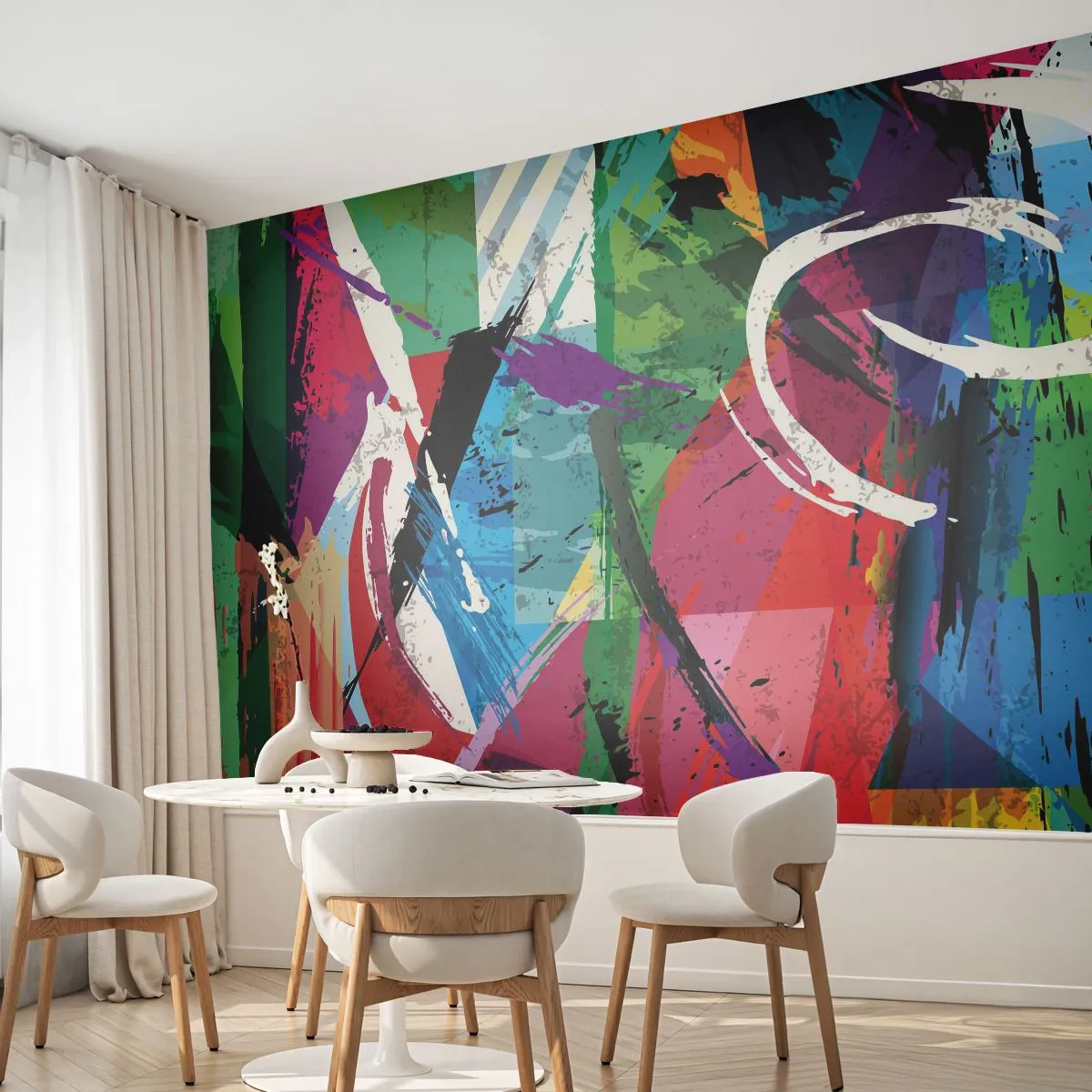 Fotomurali Standard Eco - Veloce, vivo e saltellante - Astrazione, Pezzo, Arte Moderna - 200x140 cm
