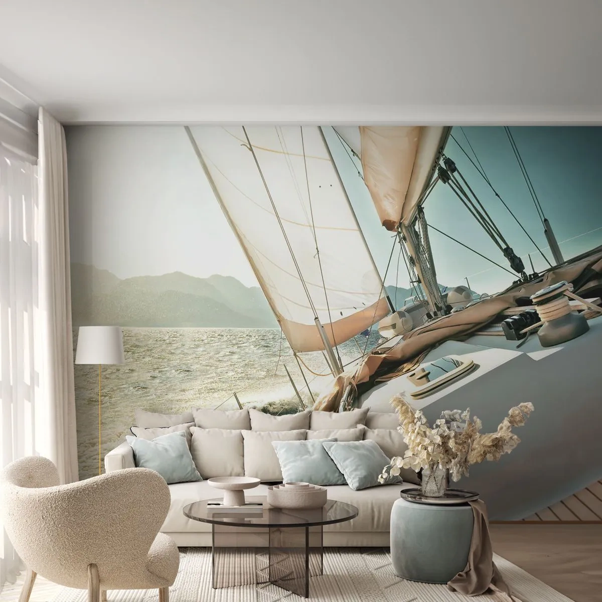 Fotomurali Autoadesivo Deluxe Sticker - A vele spiegate - Yacht, navigazione, Mare - 250x175 cm