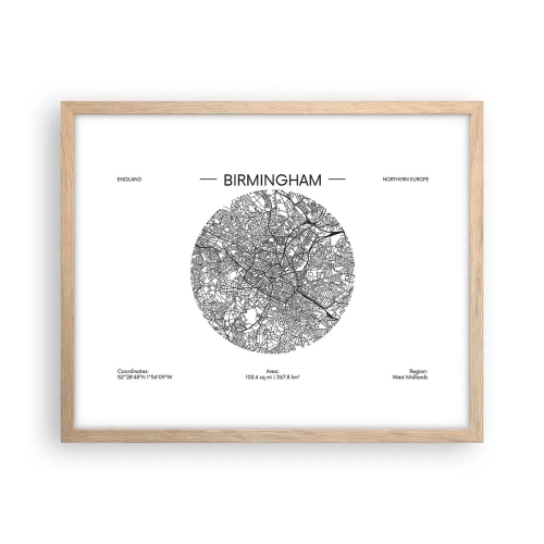 Poster in cornice rovere chiaro - Anatomia di Birmingham - 50x40 cm