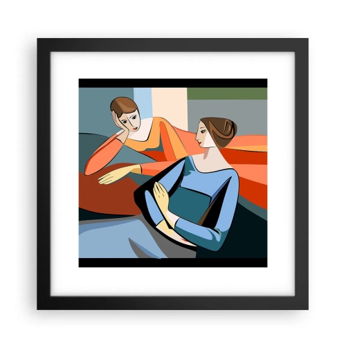 Poster in cornice nera - Il momento delle confidenze - 30x30 cm