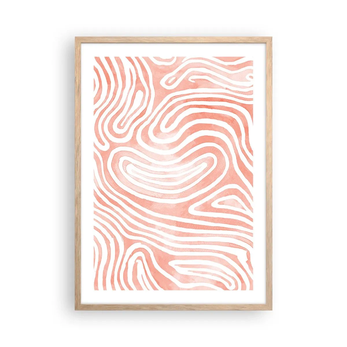 Poster in cornice rovere chiaro - Nel labirinto di corallo - 50x70 cm