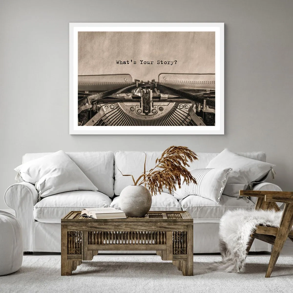 Poster in cornice bianca - Rispondimi - 30x30 cm