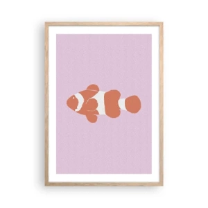 Poster in cornice rovere chiaro - Abbinato ai coralli - 50x70 cm