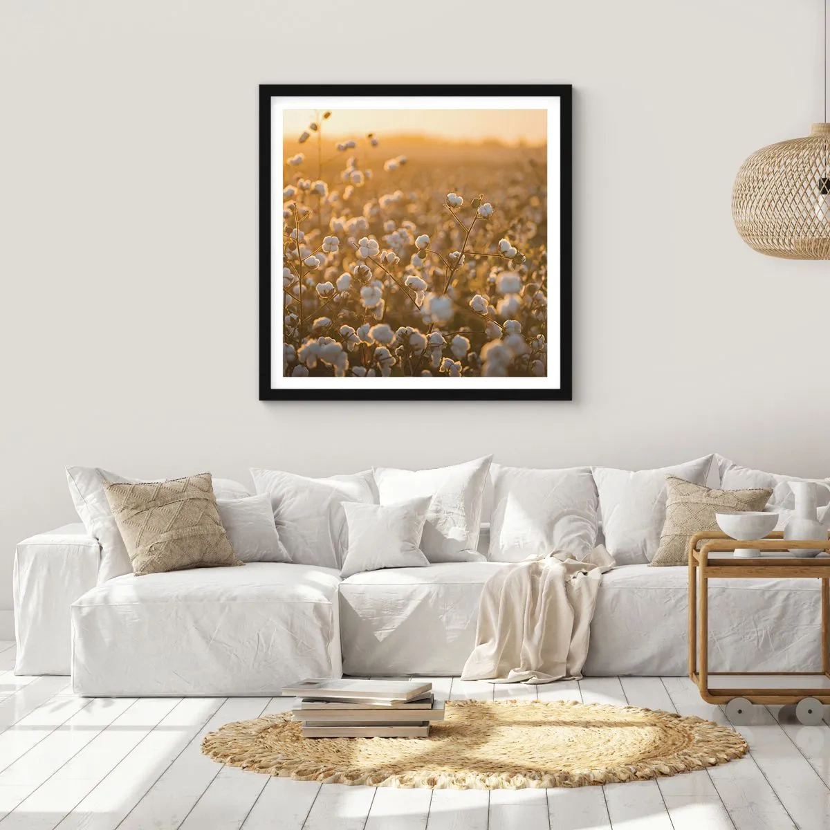 Poster in cornice nera - Campo di morbidezza - 50x50 cm
