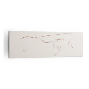 Quadro su tela - Stampe su Tela - Un disegno lineare e sottile di una silhouette su uno sfondo chiaro - 160x50cm - La forma del desiderio - Decorazione murale moderna per soggiorno e camera da letto ARTTOR