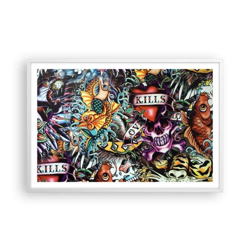 Poster in cornice bianca - Il sogno del tatuatore - 91x61 cm