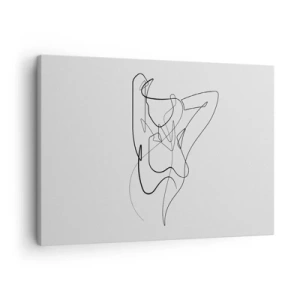 Quadro su tela - Stampe su Tela - Profilo minimalista di una silhouette femminile - 70x50cm - Davvero, come sei... - Decorazione murale moderna per soggiorno e camera da letto ARTTOR