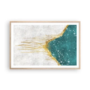 Poster in cornice rovere chiaro - Flusso dorato - 91x61 cm
