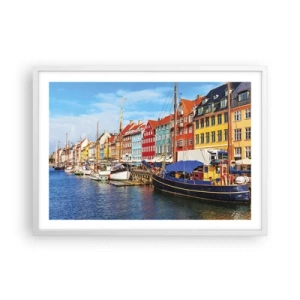 Poster in cornice bianca - Riva gioiosa - 70x50 cm