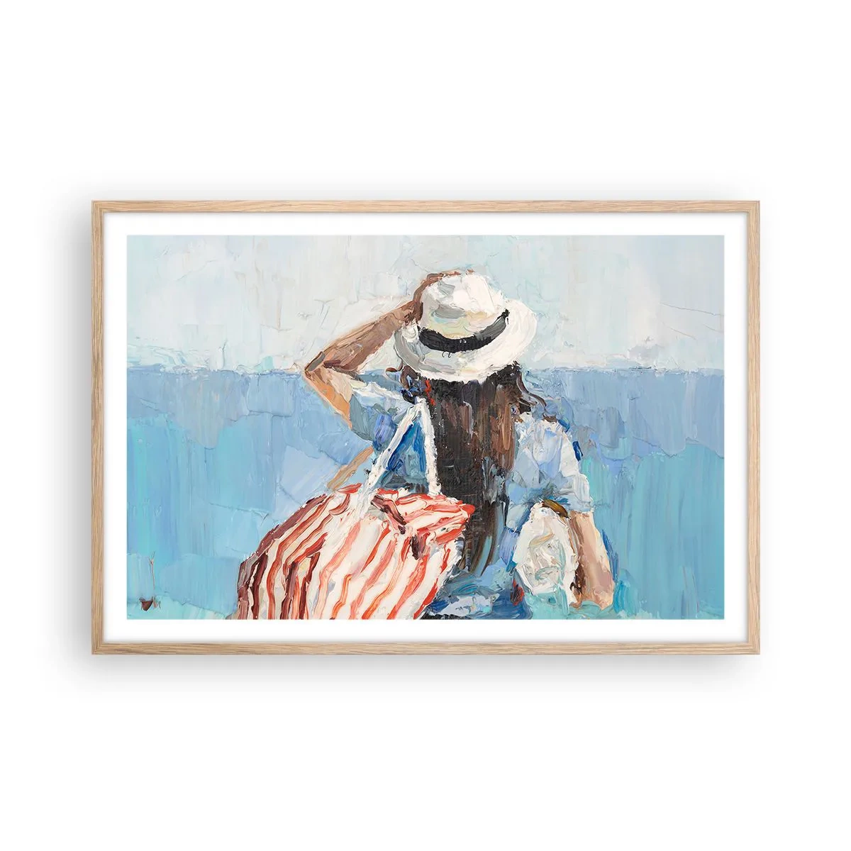 Poster in cornice rovere chiaro - Benvenuti in vacanza - 91x61 cm