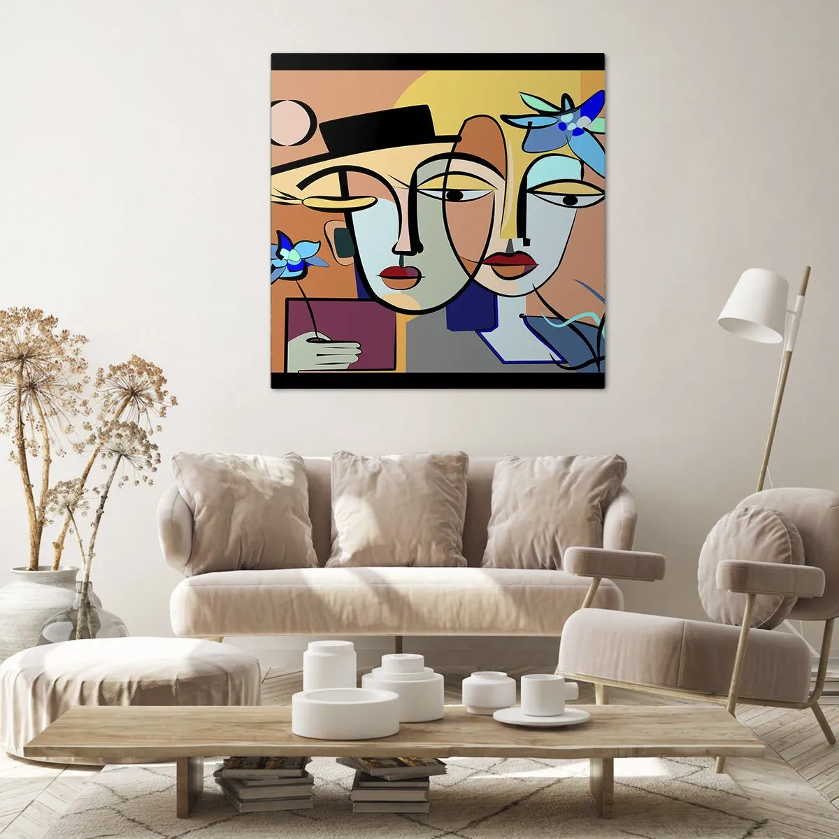 Quadro su tela - Stampe su Tela - Appuntamento in stile Picasso - 30x30 cm