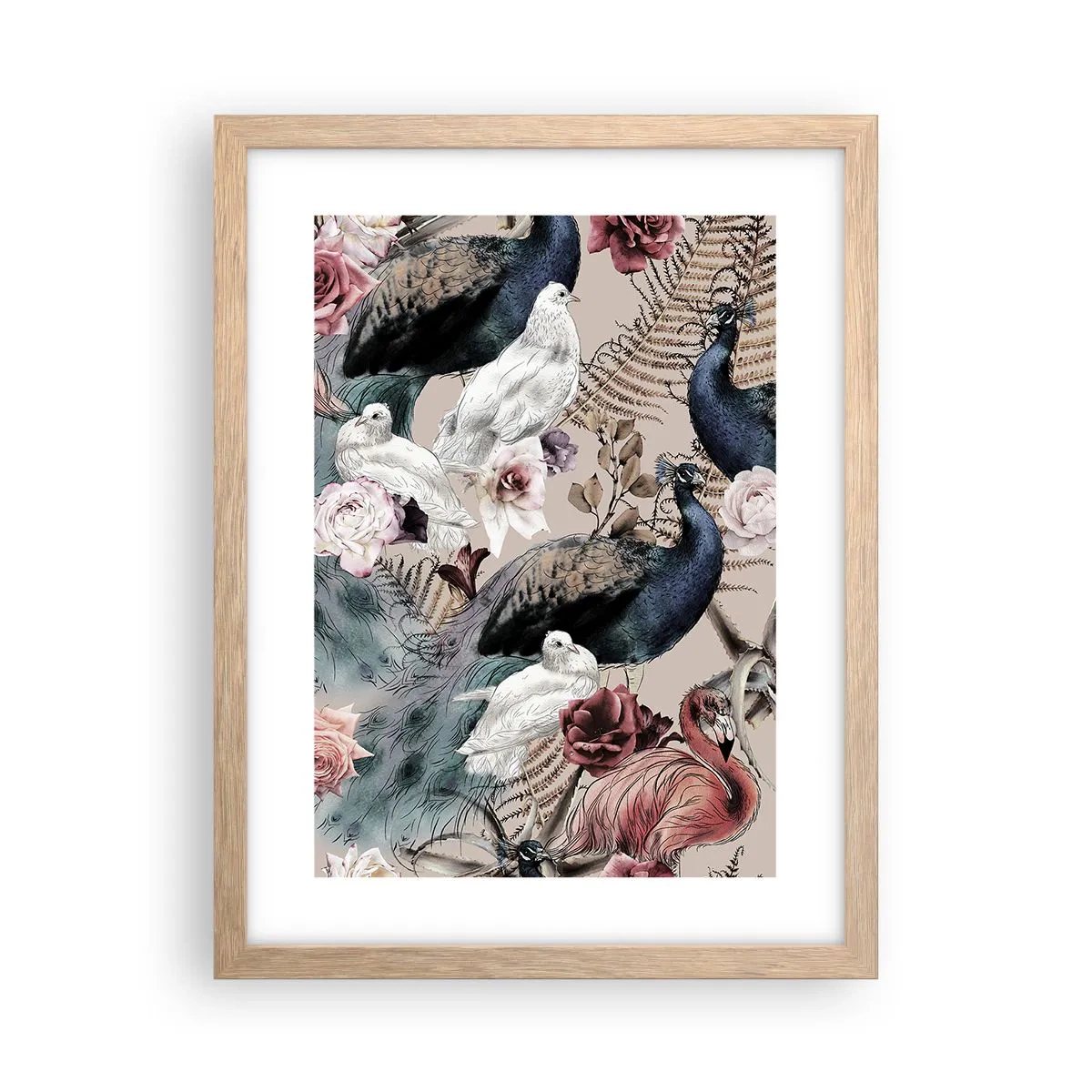 Poster in cornice rovere chiaro - Nel giardino del palazzo - 30x40 cm