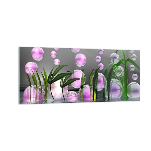 Quadro su vetro - Composizione meditativa su leggerezza e vita - 100x40 cm