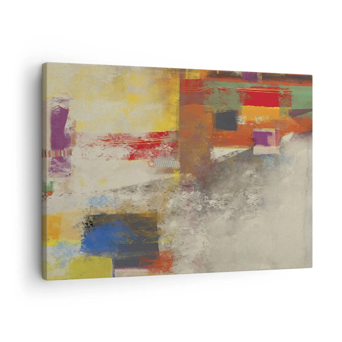 Quadro su tela - Stampe su Tela - Astrazione colorata con forme geometriche - 70x50cm - Geometria dei colori - Decorazione murale moderna per soggiorno e camera da letto ARTTOR