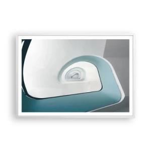 Poster in cornice bianca - Blu fino in fondo - 100x70 cm