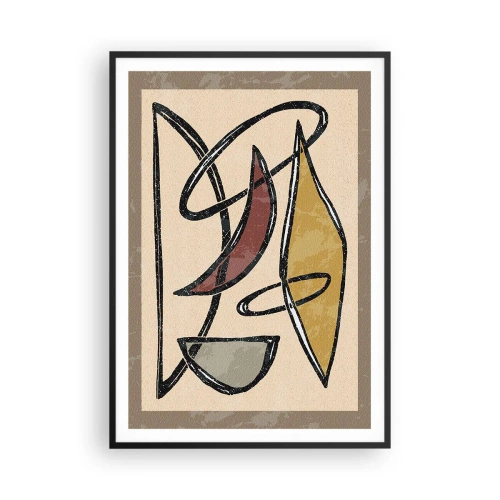 Poster in cornice nera - Composizione: archi e ovali - 70x100 cm