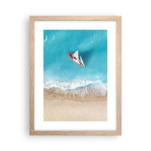 Poster in cornice rovere chiaro - Al confine del blu e dell'oro - 30x40 cm